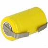 Exell Battery 1/2AA NiCD 300mAh 1.2V Flat top Rechargeable Battery with Tabs EBC-305-1